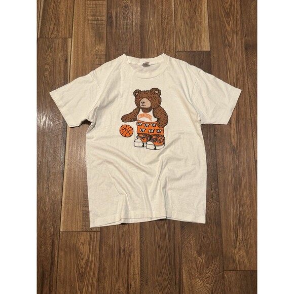 Vintage University Of Tennessee Basketball Single Stitch Screen Stars T Shirt L - Picture 1 of 5